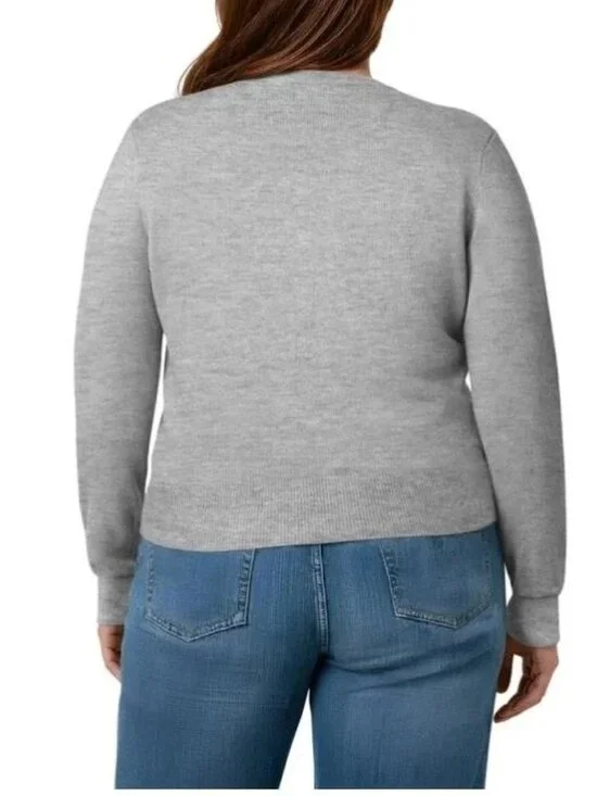 NEW GAP Womens Crewneck Cardigan Sweater NWT XXL 100% Cotton Gray - Picture 4 of 12